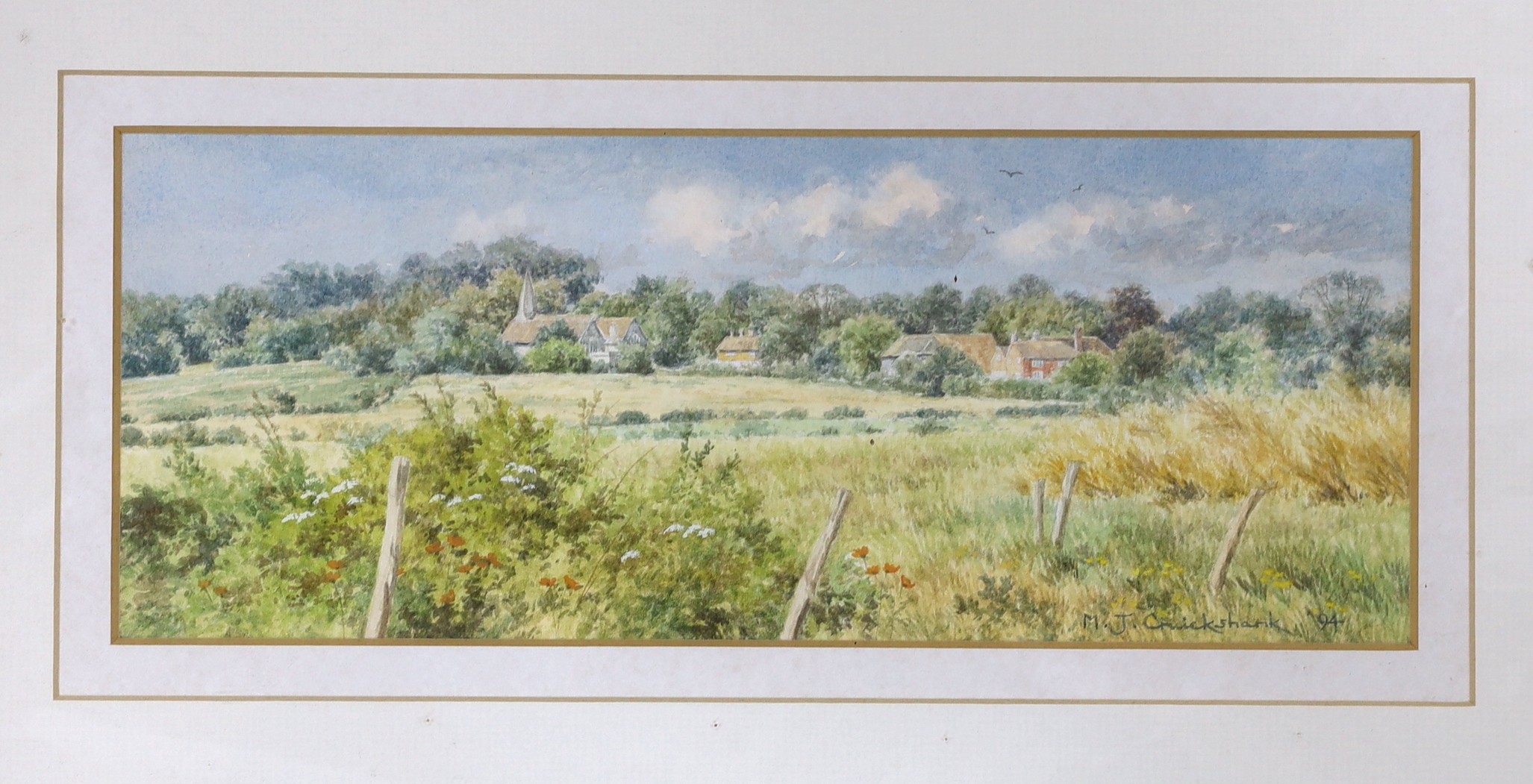 Michael J. Cruickshank, two watercolours, 'Frosted Banks, Whitebridge' and 'Barcombe Church, from Wellingham', both signed, 15.5 x 22cm and 12 x 30cm